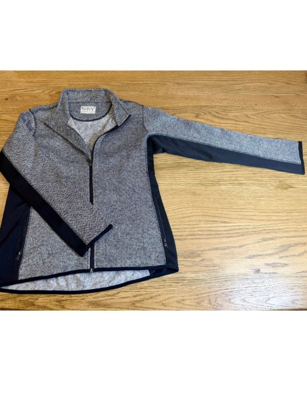 Marc New York Andrew Marc Gray Full Zip Knit Jacket Women's Large Heathered H - Picture 3 of 8